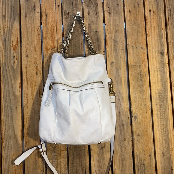 B Makowsky White Leather Shoulder Bag - Picture 8 of 12
